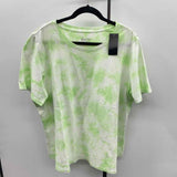 Denim & Co Women's Size 1X Green Tie Dye Short Sleeve Shirt