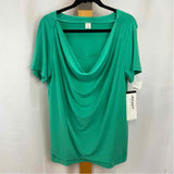 Jockey Women's Size XL Green Solid Short Sleeve Shirt