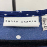 Susan Graver Women's Size 2X Navy dotted Long Sleeve Shirt