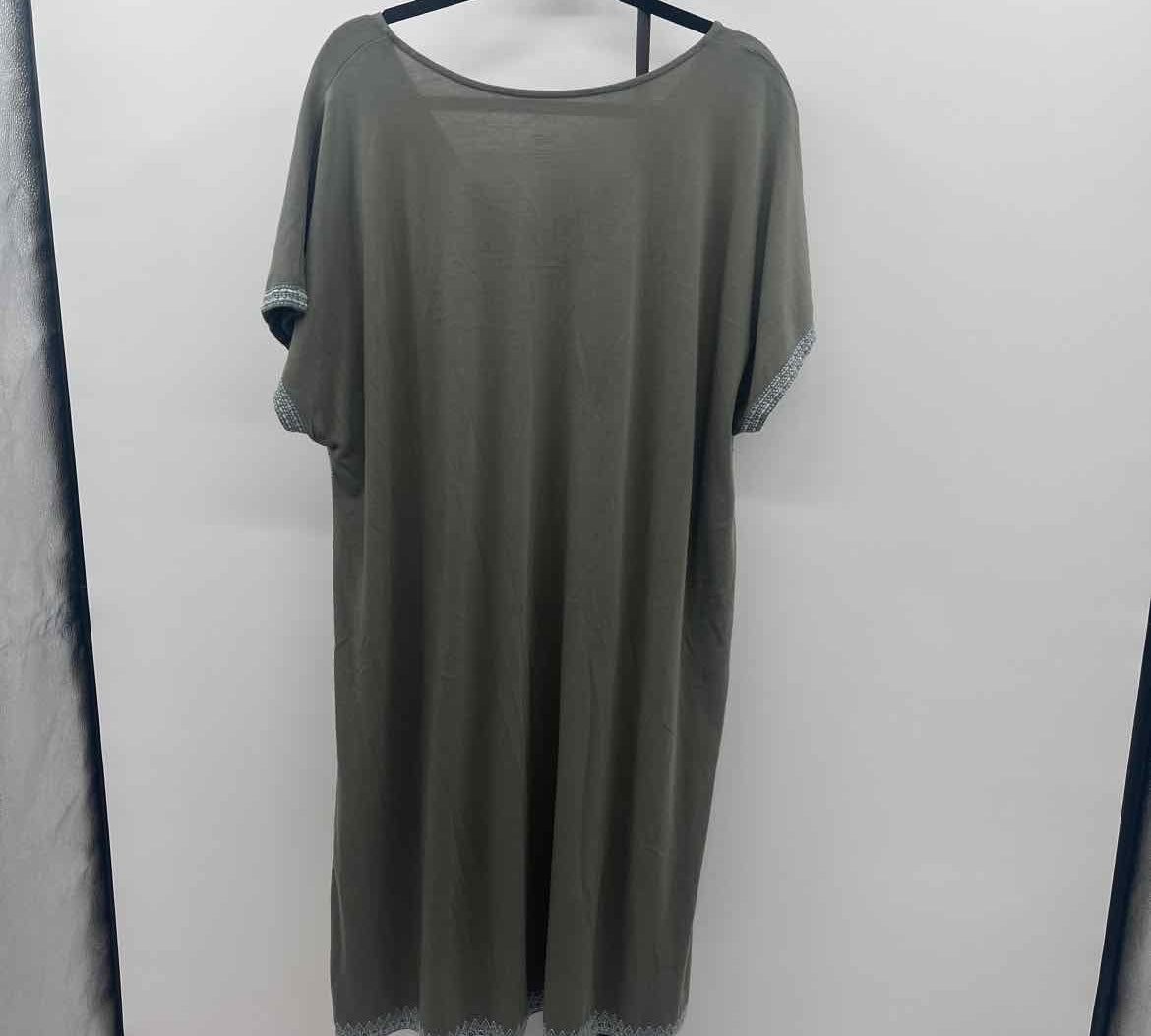 purejill Women's Size 2X Green Solid Dress