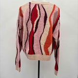 Suncoo Women's Size L Blush Wavy Sweater