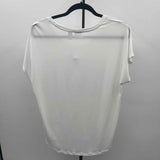 Chico's Women's Size L White Solid Short Sleeve Shirt