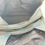 Interior COACH Teal Pebble Leather HALLIE Shoulder Bag Purse