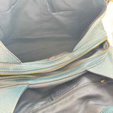 Interior COACH Teal Pebble Leather HALLIE Shoulder Bag Purse
