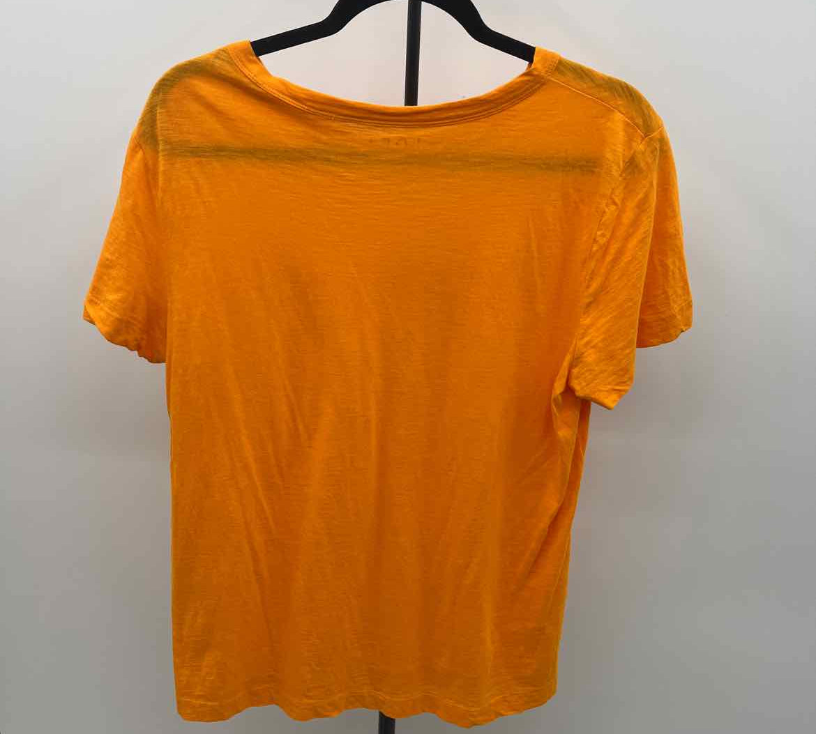 Loft Women's Size L Orange Words Short Sleeve Shirt