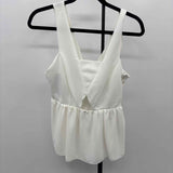 Zara Women's Size S White Solid Sleeveless Shirt