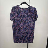 JJill Women's Size L Purple Paisley Short Sleeve Shirt