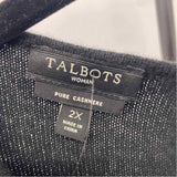 Talbots Women's Size 2X Black Solid Sweater