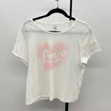 J Crew Women's Size L White Hearts T-Shirt