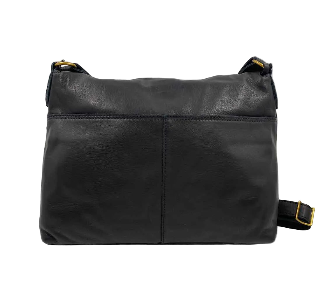 MARGOT Black Leather Crossbody Purse