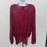 Johnny Was Women's Size L Red Spotted Long Sleeve Shirt