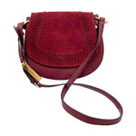 VINCE CAMUTO Cranberry Pebble/Suede Leather KIRIE Crossbody Purse w/WhipStitch Detailing