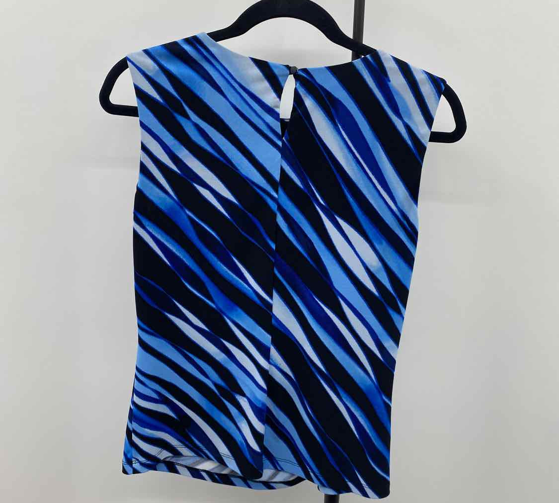 Calvin Klein Women's Size S Blue lines Sleeveless Shirt