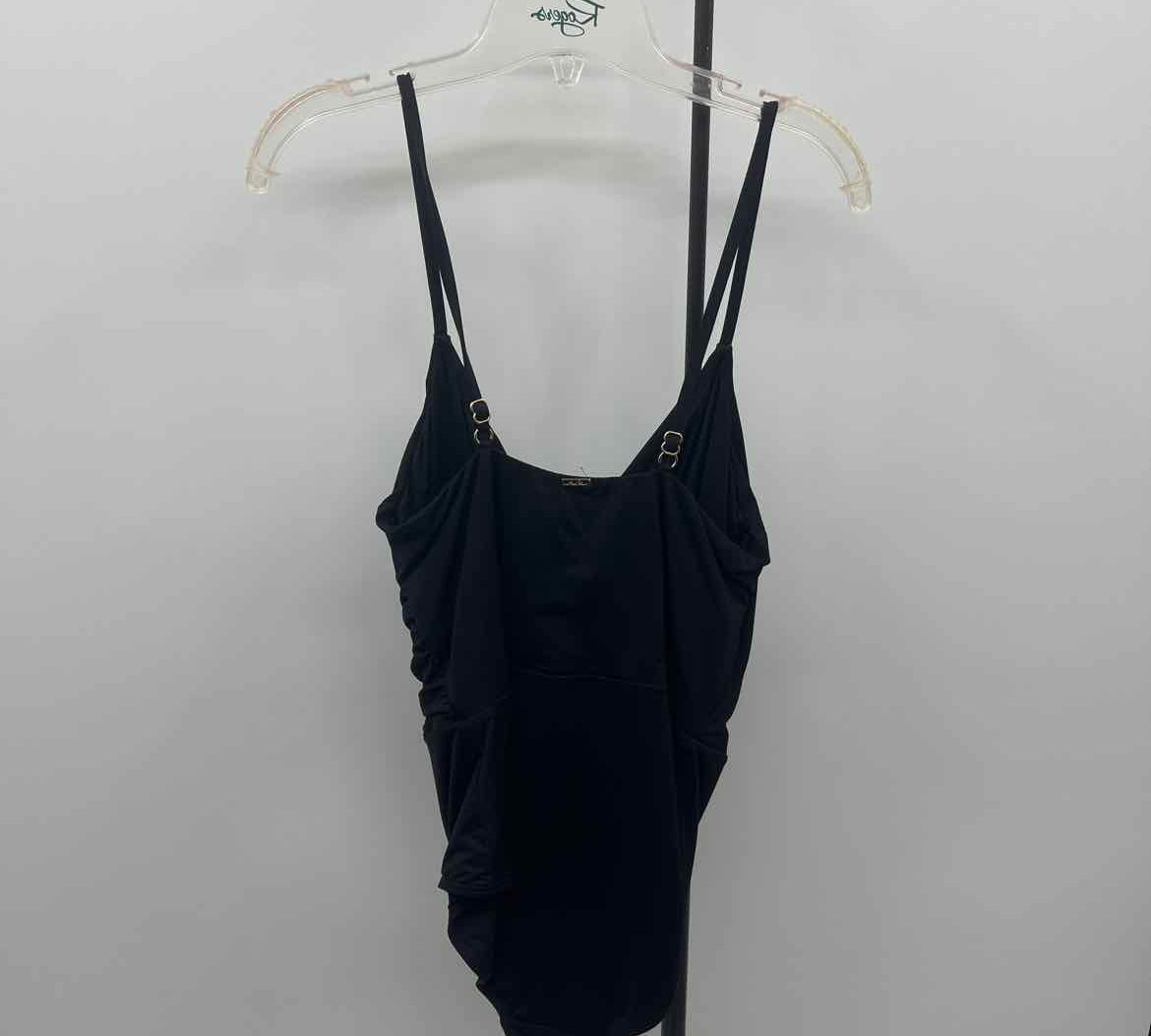Anne Cole Women's Size 14 Black Solid Swimsuit - 1 Piece