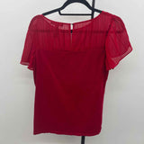 Ralph Lauren Women's Size S Red Solid Short Sleeve Shirt