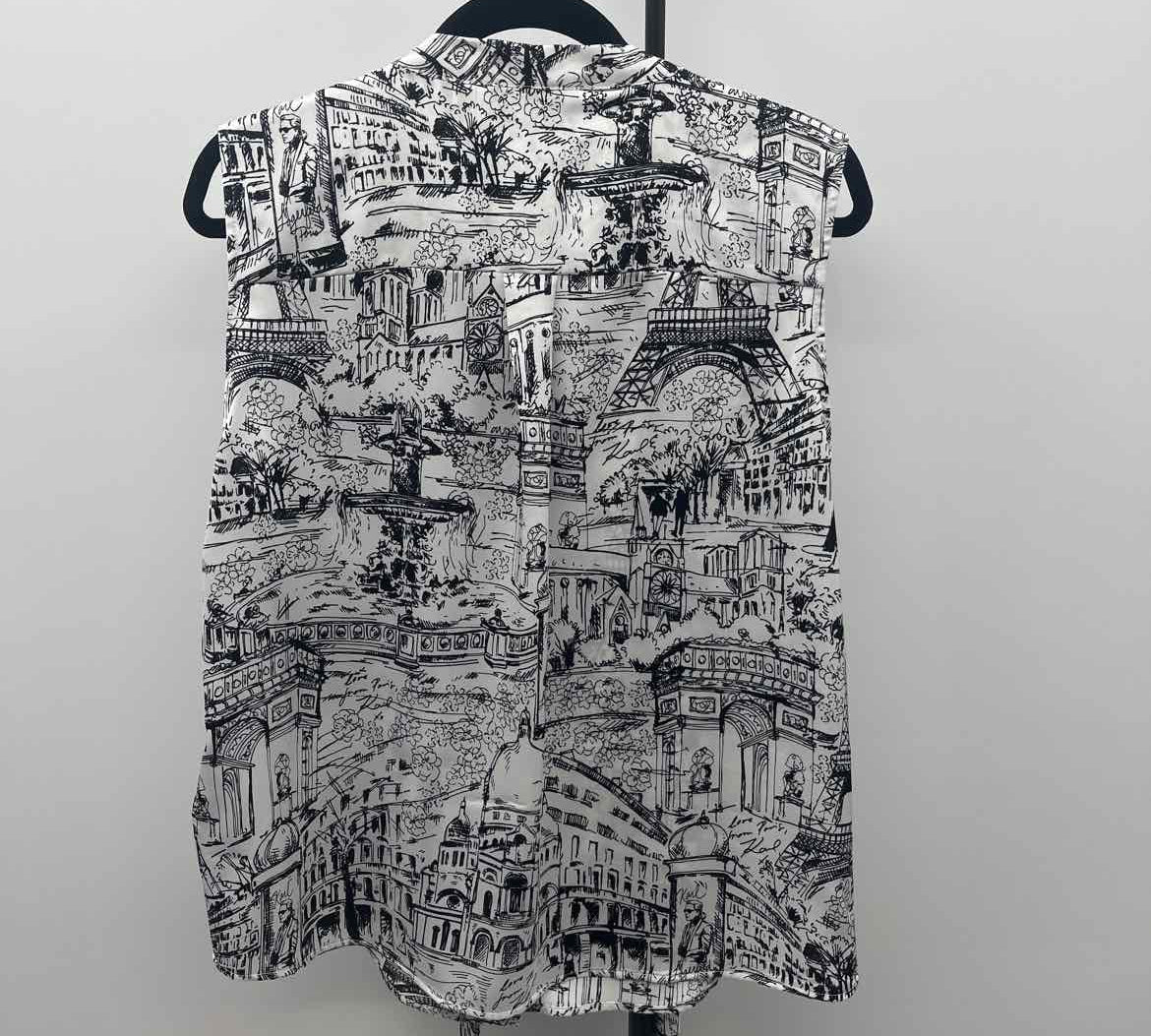 Karl Lagerfeld Women's Size L White Paris Sleeveless Shirt