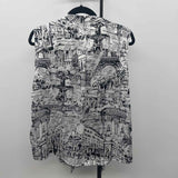 Karl Lagerfeld Women's Size L White Paris Sleeveless Shirt