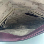 Interior MICHAEL KORS Wine Pebbled Leather BEDFORD STUD Shoulder Bag Purse