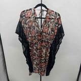 Easel Women's Size M Black Floral Coverup