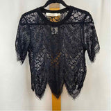 bishop + young Women's Size M Black Lace Short Sleeve Shirt