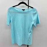 Talbots Women's Size S Light Blue Solid Short Sleeve Shirt