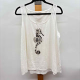JJill Women's Size L White seahorse Sleeveless Shirt
