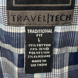 Jos A. Bank Men's Size L Blue Plaid Long Sleeve Shirt