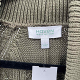 Haven Women's Size L Green Cable Knit Cardigan
