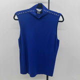 Peter Nygard Women's Size L Royal Blue Studs Sleeveless Shirt