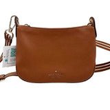 KATE SPADE Brown Leather ROSIE Crossbody Purse w/Cream & Brown Guitar Strap