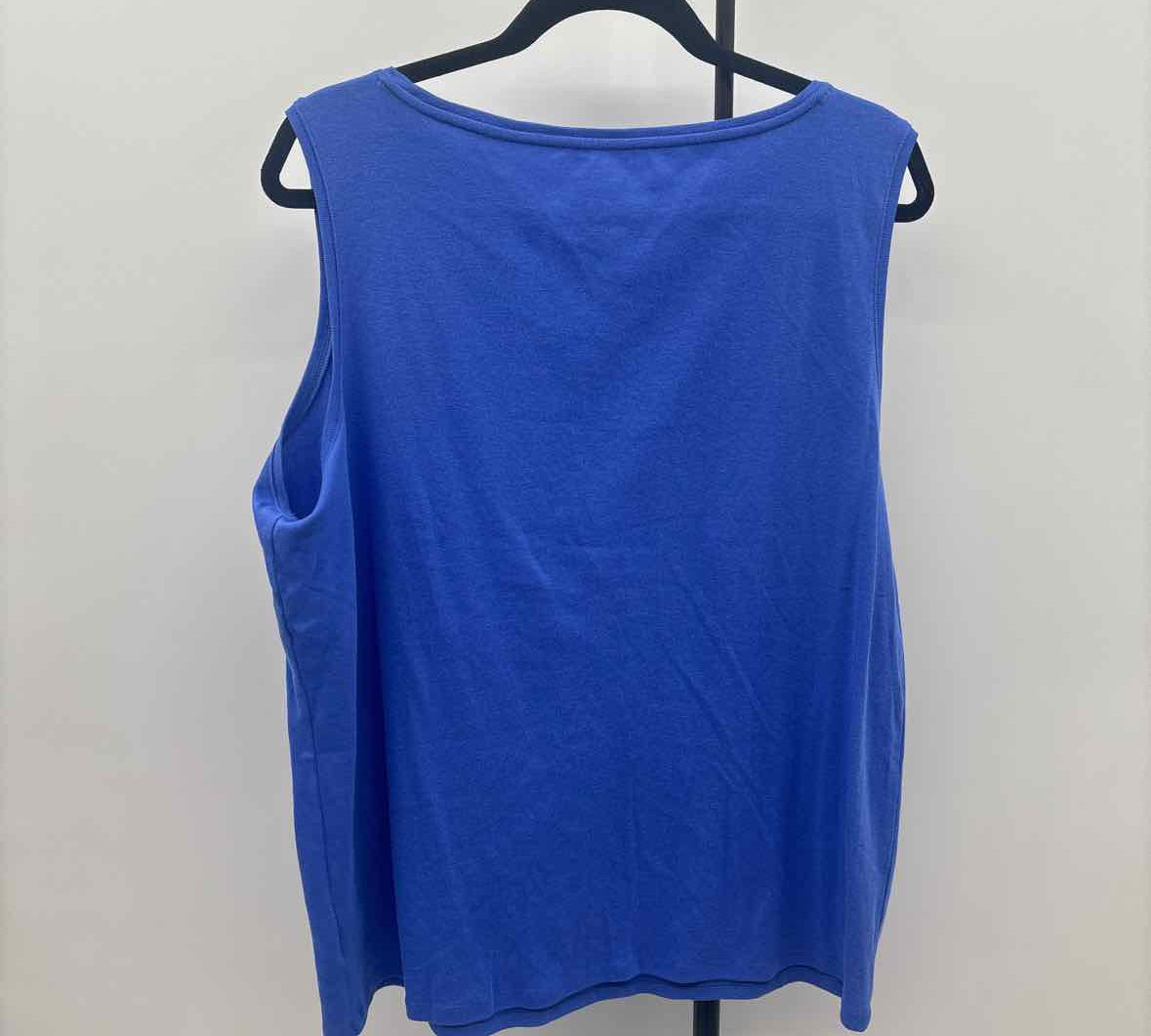 Talbots Women's Size 2X Blue Solid Tank