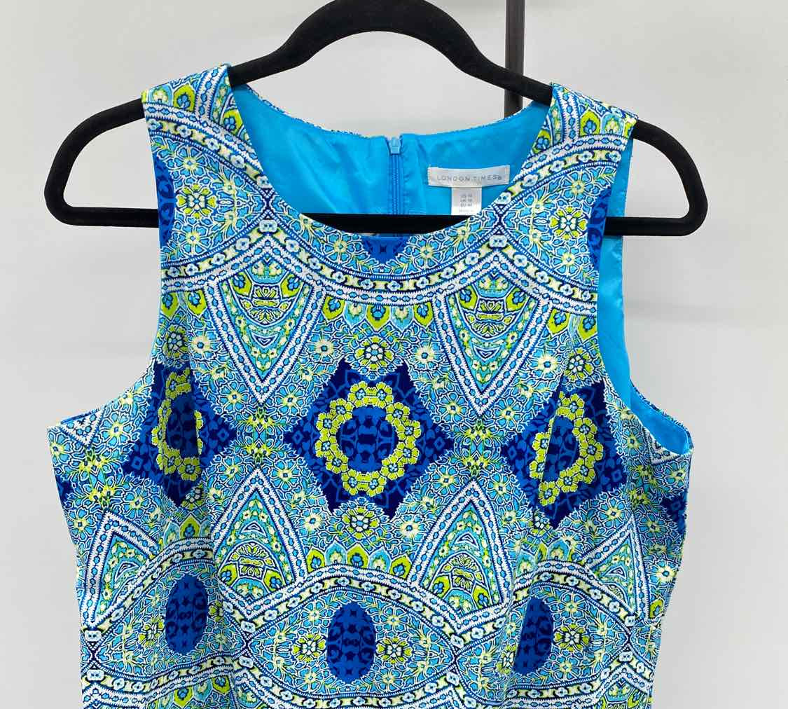 London Times Women's Size 14 Blue Floral Dress