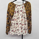 Jane & Dilancey Women's Size L Ivory Floral Long Sleeve Shirt