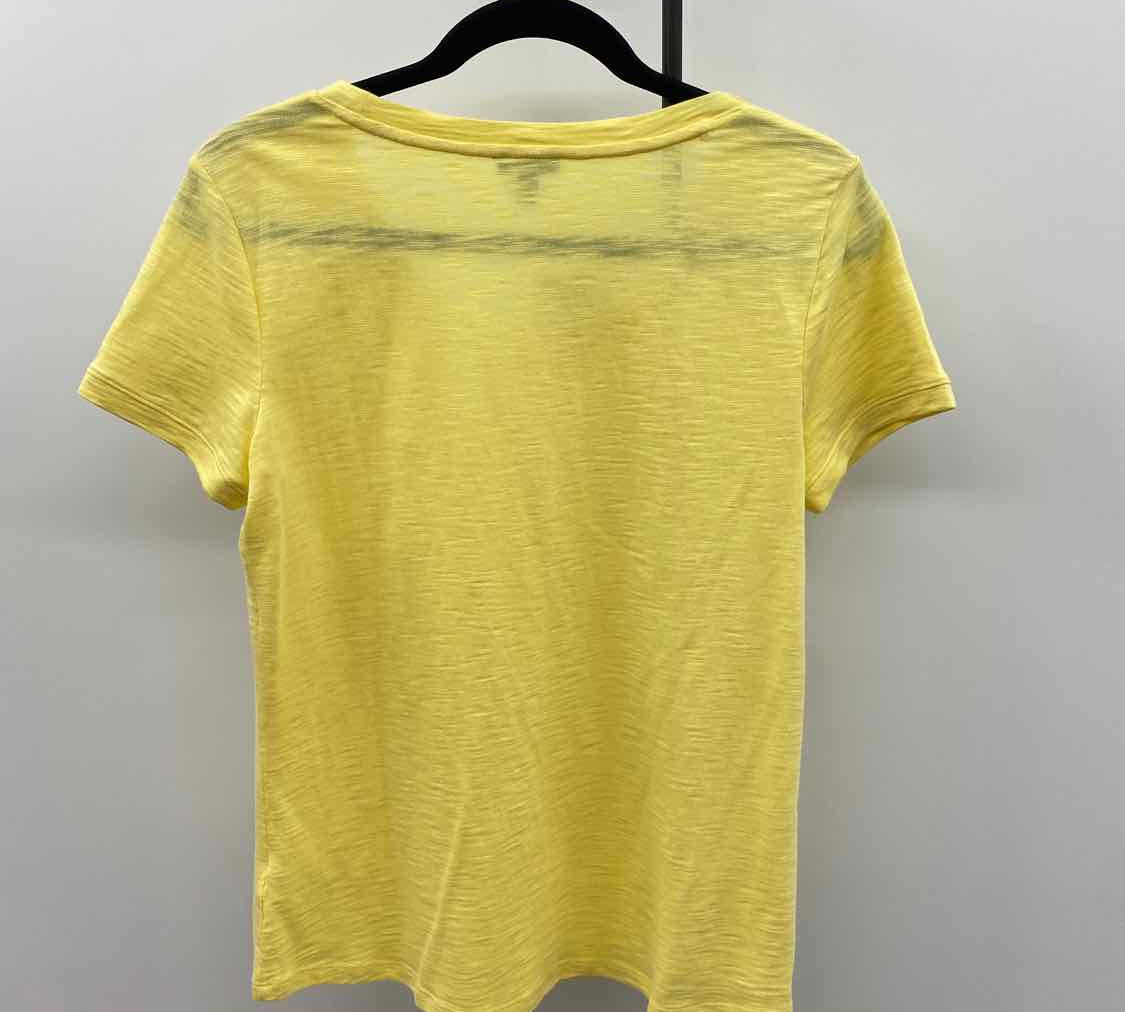 Talbots Women's Size SP Yellow Heathered Short Sleeve Shirt