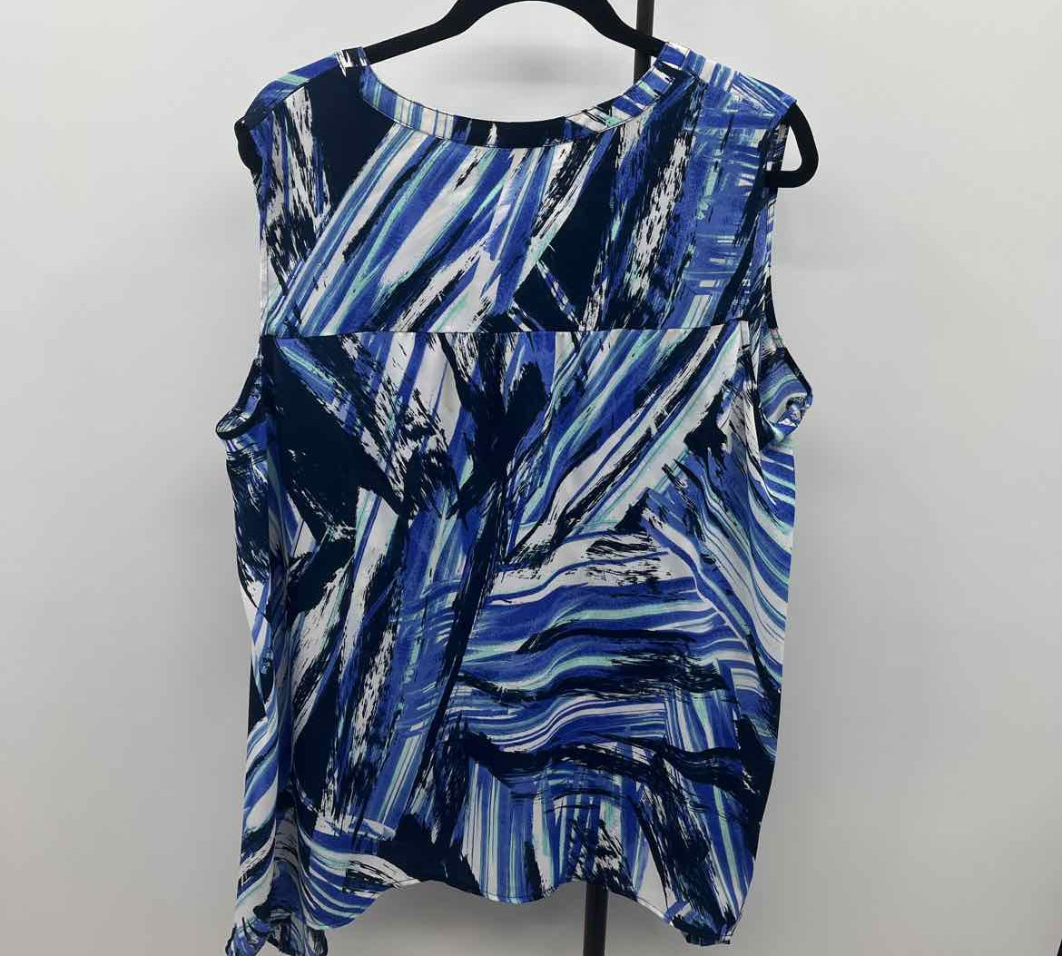 Apt 9 Women's Size 2X Blue Abstract Sleeveless Shirt
