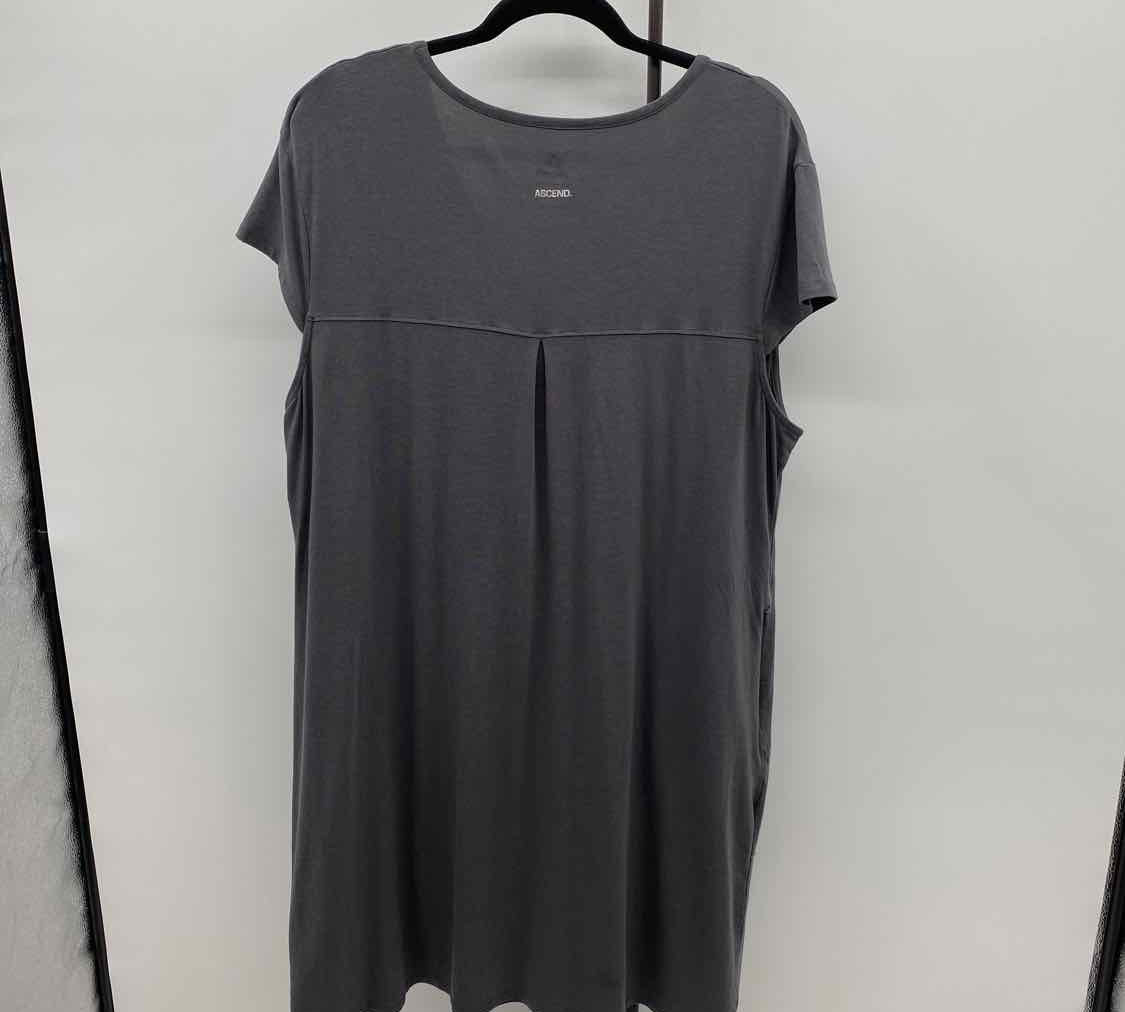 Ascend Women's Size 20 Charcoal Solid Dress