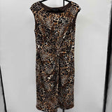 Evan-Picone Women's Size 14 Brown Animal Print Dress