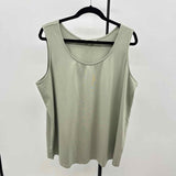 Belle by Kim Gravel Women's Size 1X Olive Solid Sleeveless Shirt