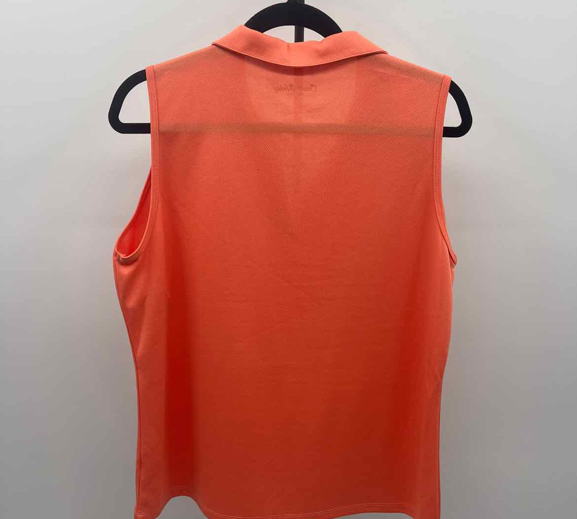 Court Haley Women's Size L Orange Solid Sleeveless Shirt