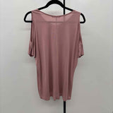 Chris & Carol Women's Size S Dusty Rose Solid Short Sleeve Shirt