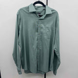 Van Heusen Men's Size L Green Solid Long Sleeve Shirt