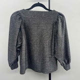 Loft Women's Size SP Black Shimmer Long Sleeve Shirt