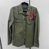 Abercrombie & Fitch Junior's Size L Olive Floral Jacket