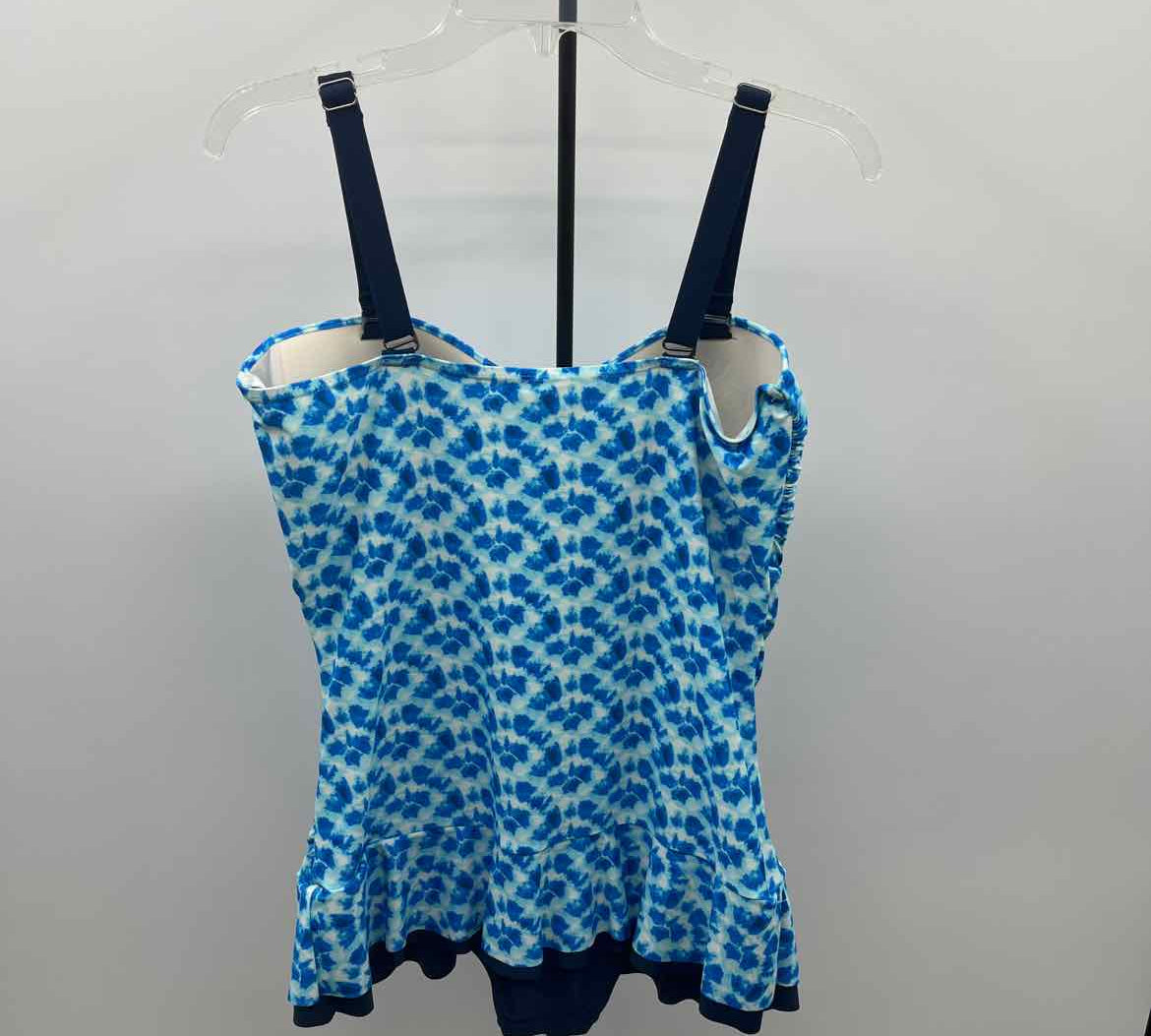 mazu Women's Size 16 Blue Abstract Swimsuit - 1 Piece