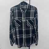 Lucky Brand Women's Size L Black Plaid Long Sleeve Shirt