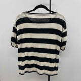 J Crew Women's Size M Black Stripe Short Sleeve Shirt