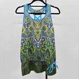 Athleta Women's Size M Blue Paisley Sleeveless Shirt