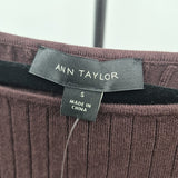 Ann Taylor Women's Size S Brown Ribbed Sweater