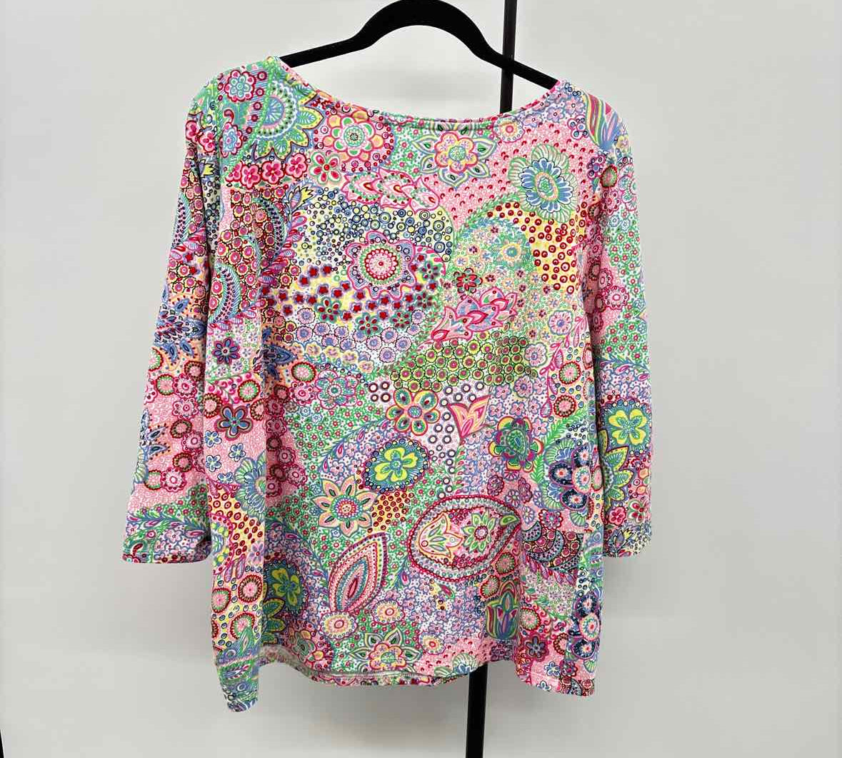 Talbots Women's Size 2X Pink Floral Long Sleeve Shirt