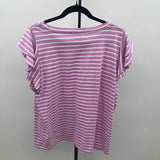 Loft Women's Size XLP Lavender Stripe Short Sleeve Shirt